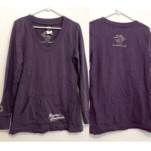 HARLEY-DAVIDSON HARLEY Purple Double Sided Embroidered Logo Pullover Sweatshirt
